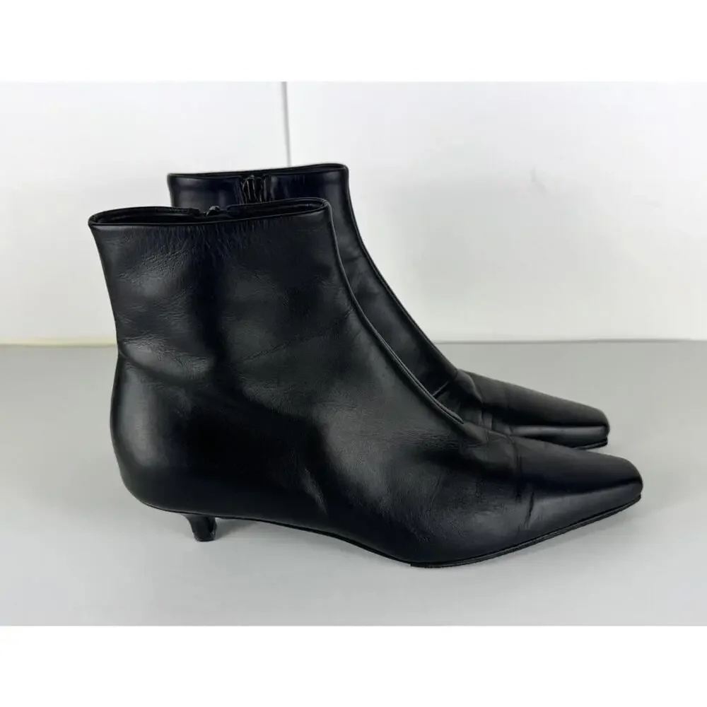 TOTEME Women's The Slim Black Leather Ankle Boot EU 37 US 7 - Picture 5 of 8